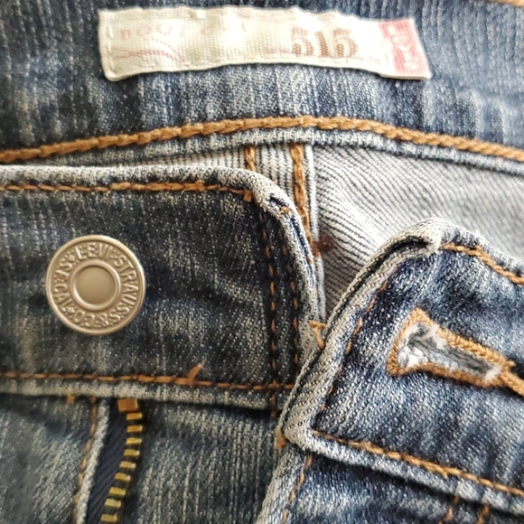 Levi's 515 bootcut denim ombre blue jeans red blank label Sz 8 M Made in Vietnam - Picture 7 of 7